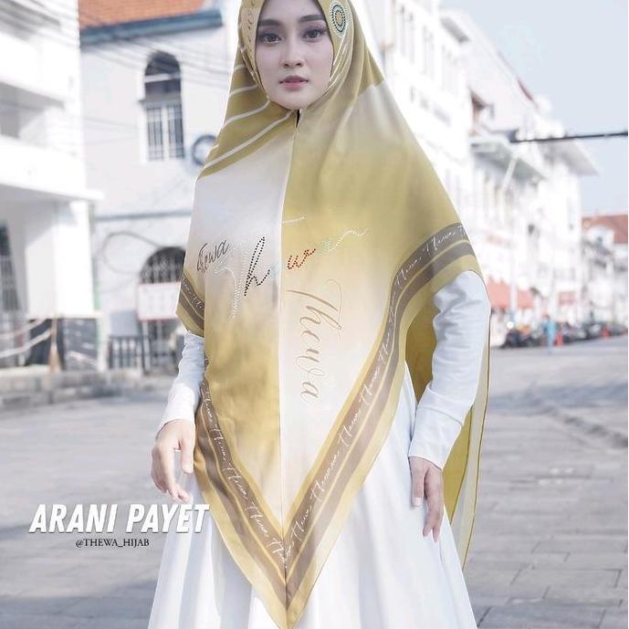 NEW KERUDUNG ARANI PAYET SUPER PREMIUM ORIGINAL THEWA JILBAB NYAMAN MUSLIM WANITA DEWASA INSTAN LEMB