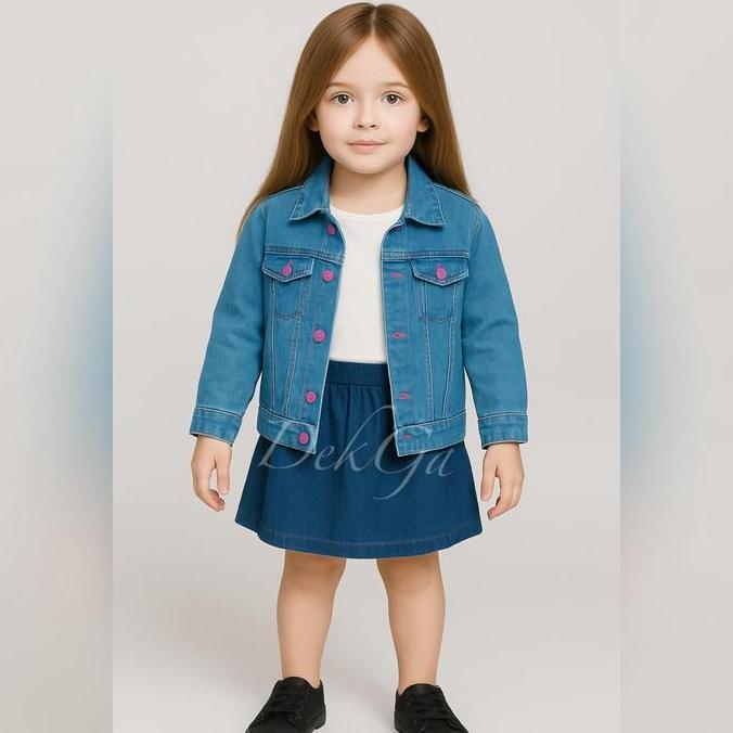 Jaket jeans anak jaket anak perempuan jeans tebal kwalitas premuim 2-9tahun