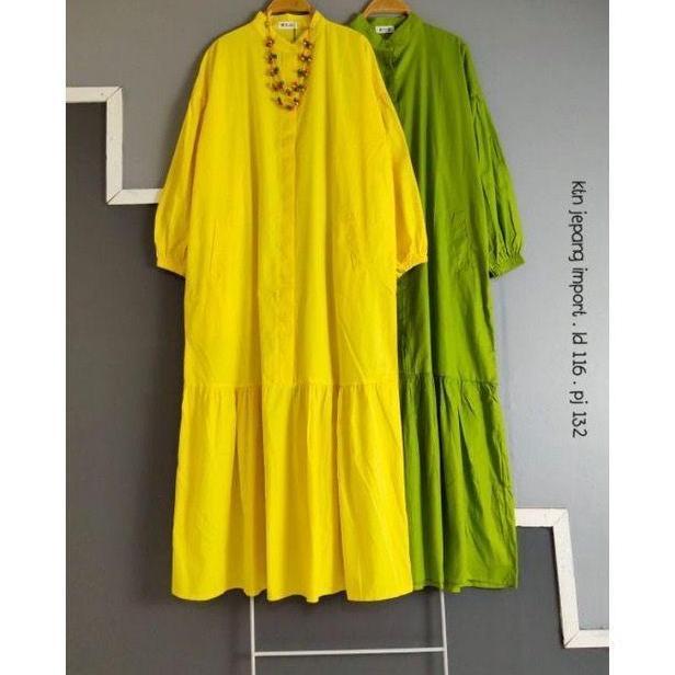 LONG TUNIK RUFFLE / TUNIK TANGAN KARET KATUN POPLIN