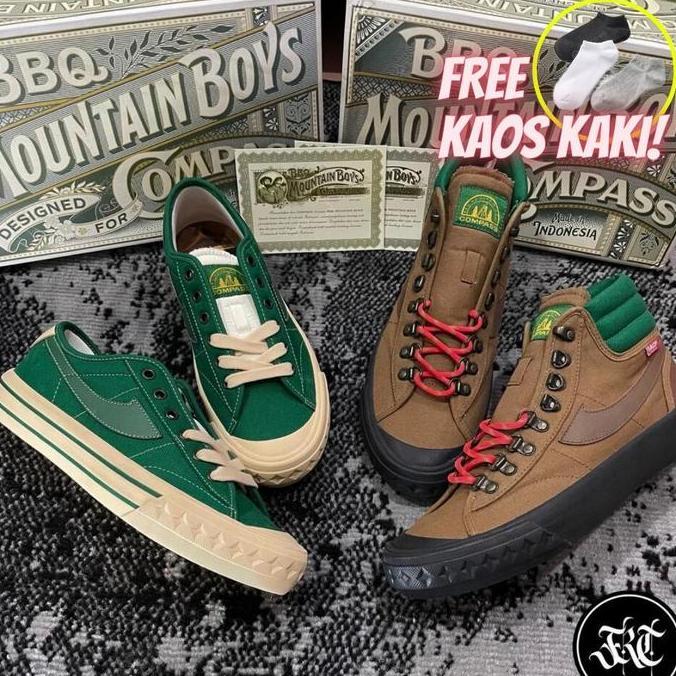 SEPATU COMPASS X BBQ MOUNTAIN BOYS (BMB) LOW / HIGH