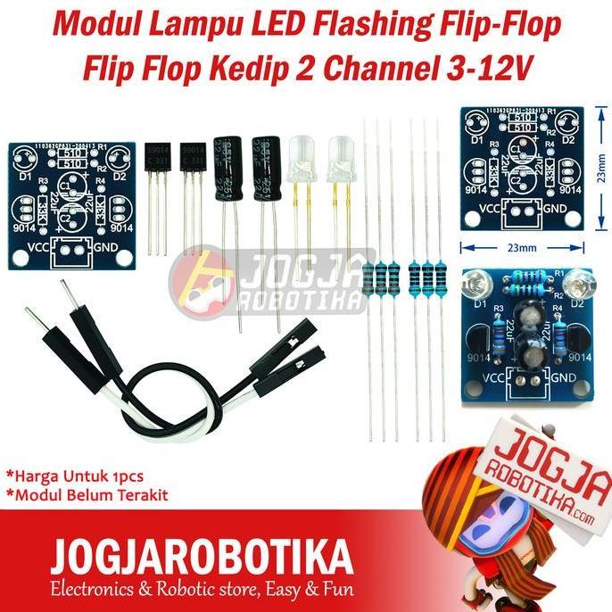 CORELA Modul Lampu LED Flashing Flip-Flop Flip Flop Kedip 2 Channel 3-12V