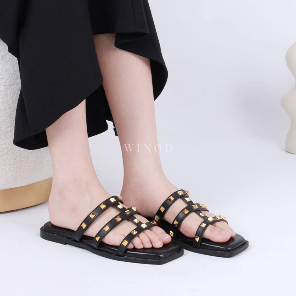 Discount WINOD - PARIS Sandal Wanita Kekinina Slop Flat Sol Karet Alas Anti Licin