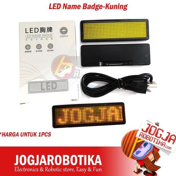 CORELA LED Name Badge Papan Nama Name Tag LED Berjalan-Kuning