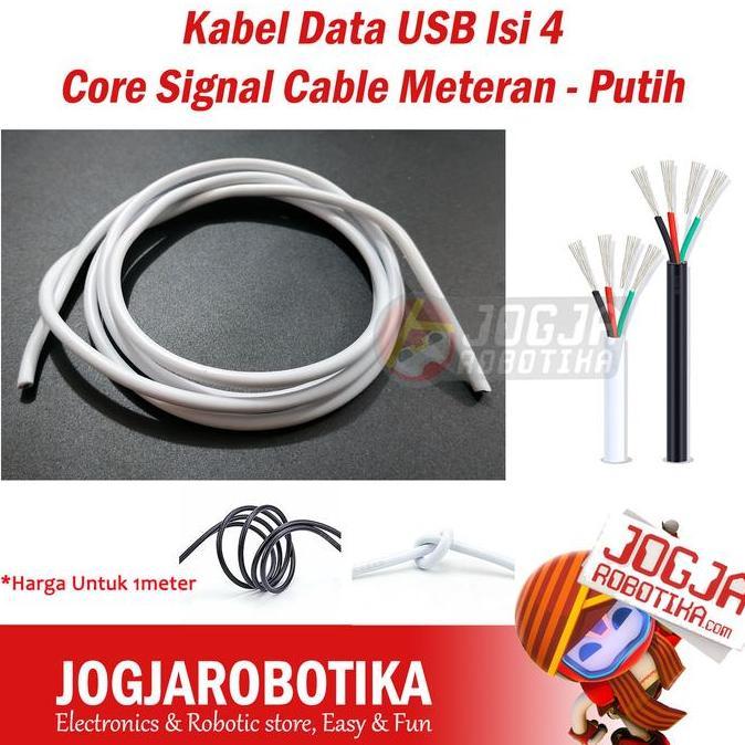 CORELA Kabel Data USB Isi 4 Core Signal Cable Meteran - Putih