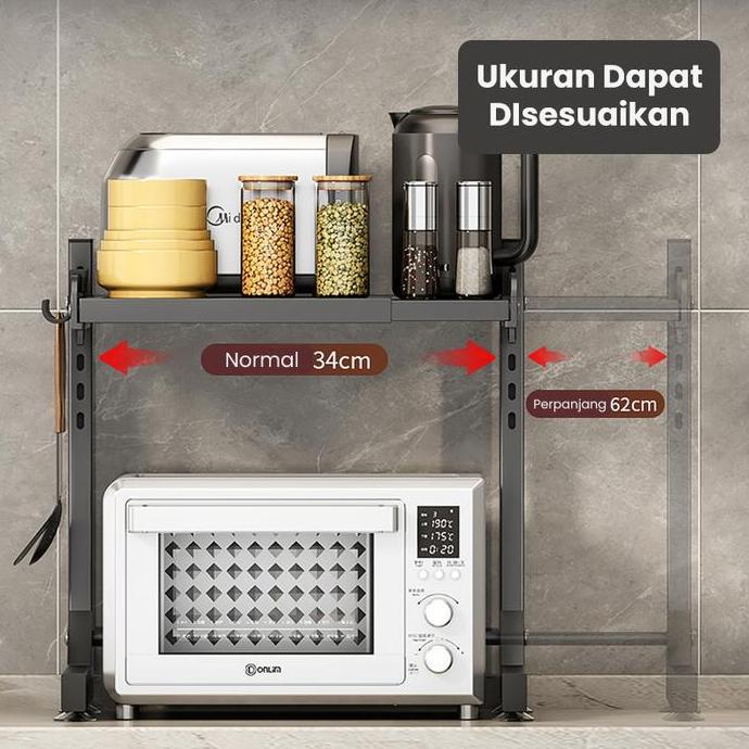 TERLARIS GREENLAND RAK DAPUR BESI MINIMALIS RAK MICROWIVE RAK OVEN RAK BUMBU RAK SERBAGUNA RAK PANCI