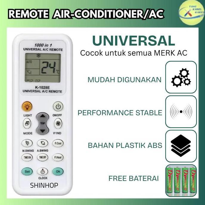 RAXSTAR REMOTE REMOT SEMUA AC MULTI UNIVERSAL SHINHOP K-1028E