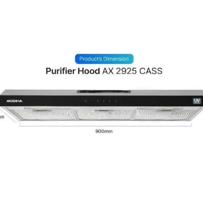 SUMOBOX Modena 2925CASS Alat Penyedot Penghisap Asap Dapur AX 2925 CASS Cooker Hood Purifier Slim Ho