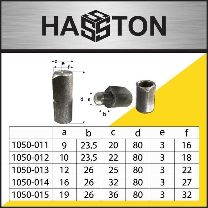 HASSTON PROHEX Engsel Bubut dengan Kuping 18mm (1050-012)