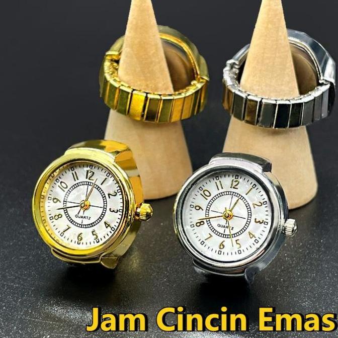PARANE Jam Tangan Cincin Digital Emas Jam Tangan Retro Cincin Mini Cincin Pria Dan Wanita Yang Elega