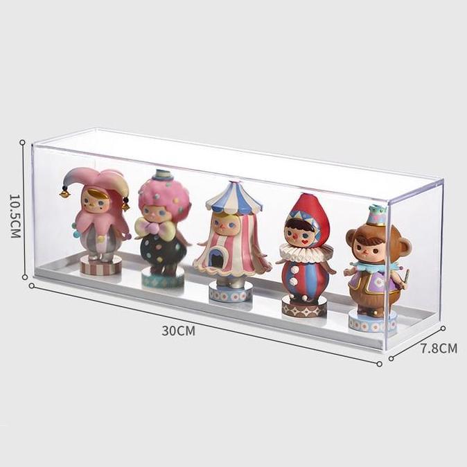 PARANE Rak Display Mainan Transparent Acrylic Box Rak Penyimpanan Mainan Display Box Plastik Hijau