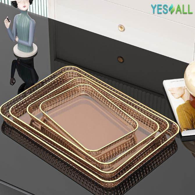 Yesall Tudung Saji Transparan Mewah Nampan Aesthetic Dengan Tutup Tray Makanan