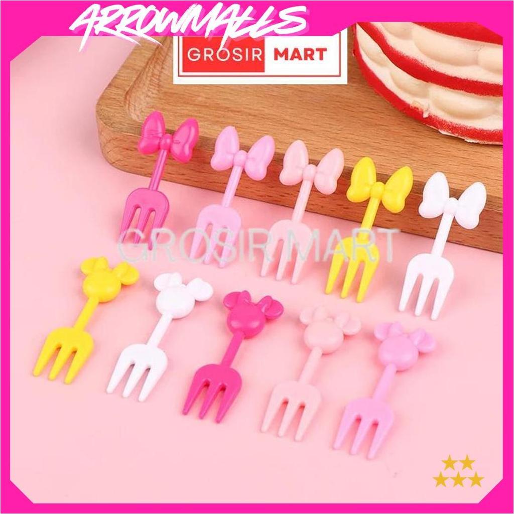 GrosirMart Tusukan Bento Karakter Garpu Bento Buah Motif Kacamata Foodpicks Tools Dekorasi Bento Tus