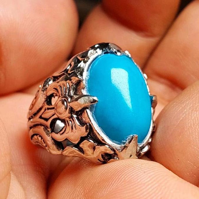 Cincin batu pirus ring cakrawala bali cincin akik pria terlaris