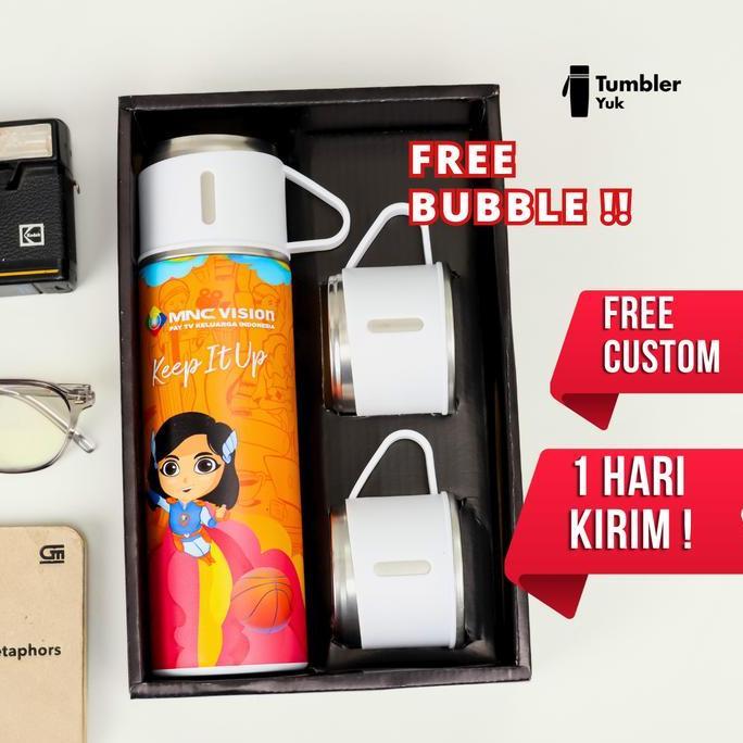 FAKINAJAYUUU - TUMBLER STAINLESS CUSTOM INSULATED VACUUM FLASK SET PRINT UV KOPI