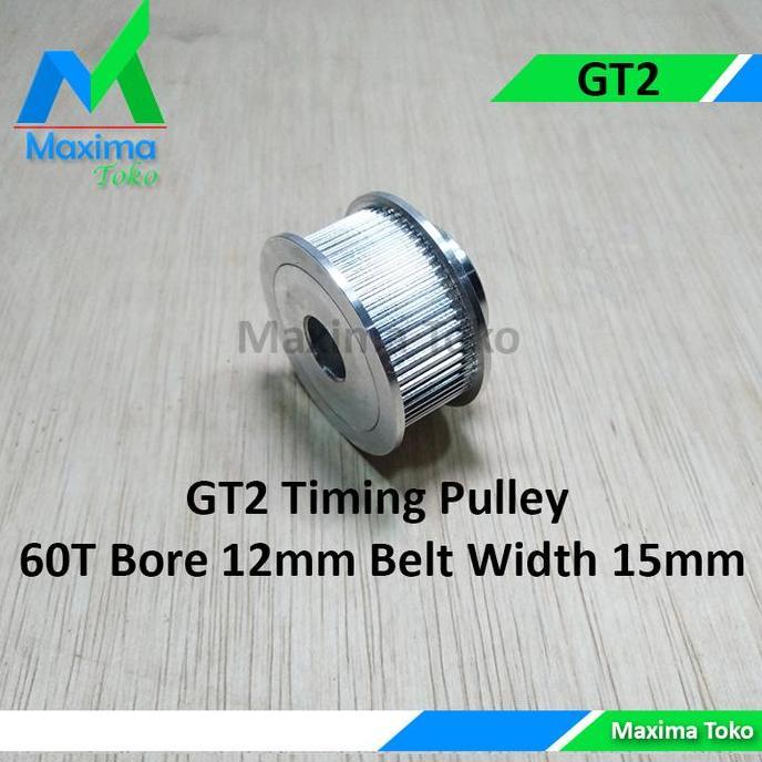 Ready GT2 Timing Pulley Gigi 60 Teeth Bore 12mm 2GT 60T 12 mm Belt 15mm