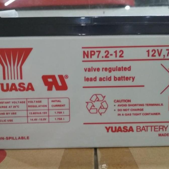Battery Yuasa NP7.2-12 / Baterai UPS Aki kering 12v 7.2Ah 12 volt 7Ah
