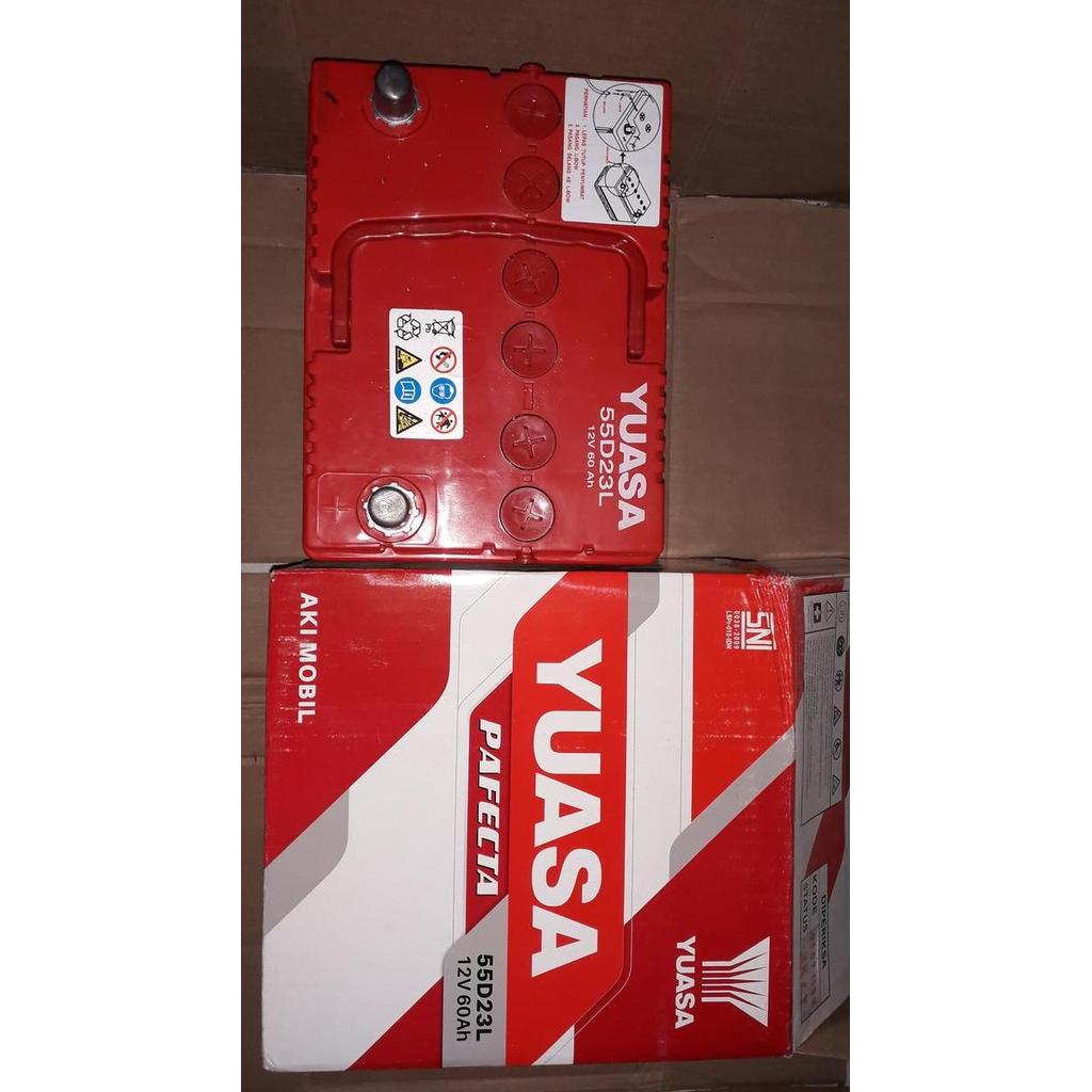 Aki mobil yuasa premium 55d23 l 12V 60AH ORIGINAL -19179