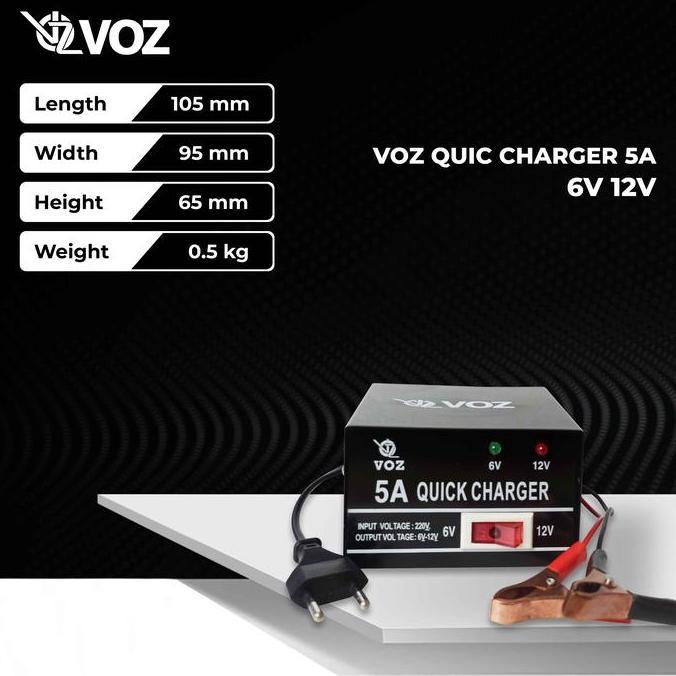 Voz Charger Aki 5A | Charger Aki Motor | Charger Aki