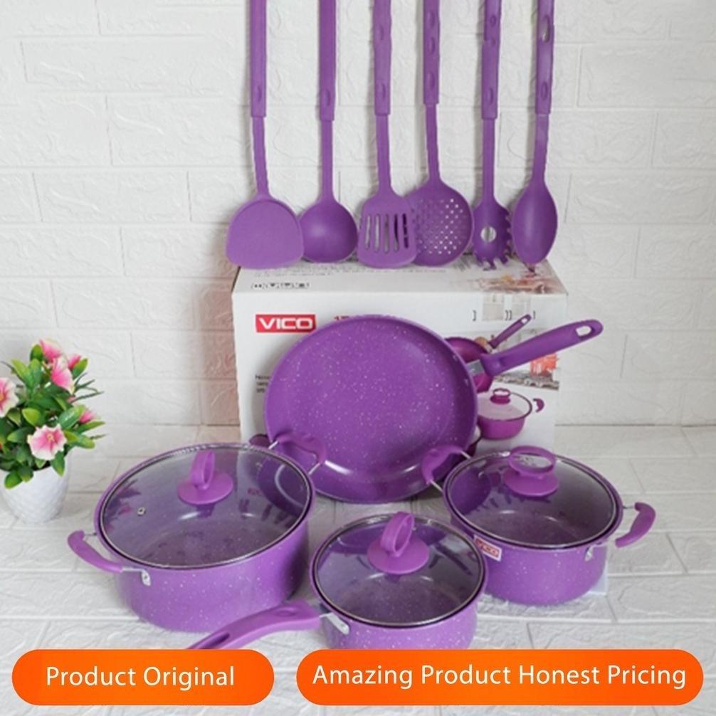 Produk Baru Panci Set 13 Tutup Kaca Serbaguna Panci Set Lengkap Stainless