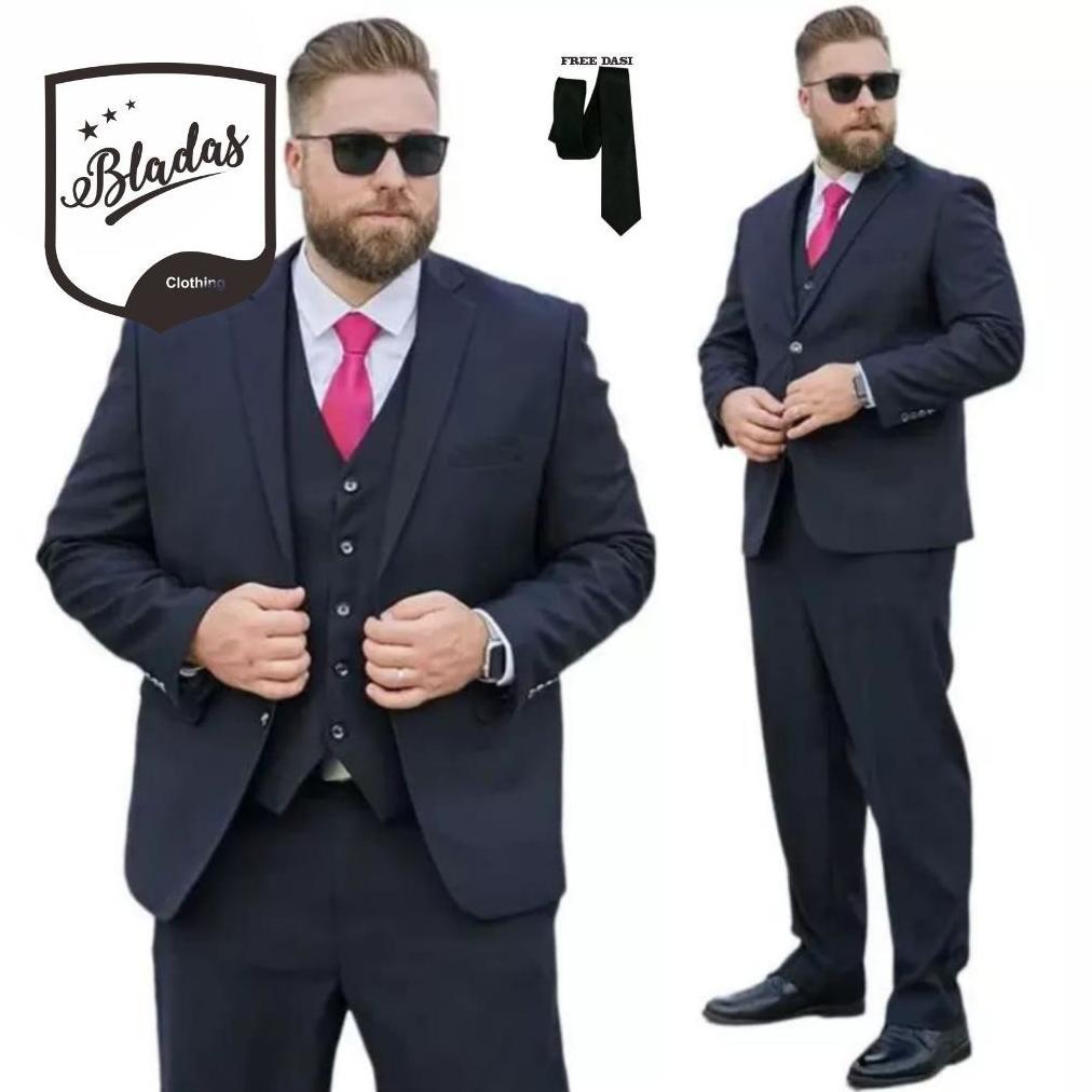 SETELAN JAS PRIA -JAS PRIA - JAS FORMAL - JAS FORMAL PRIA SETELAN- JAS PRIA HITAM/JAS JUMBO-BIG SIZE