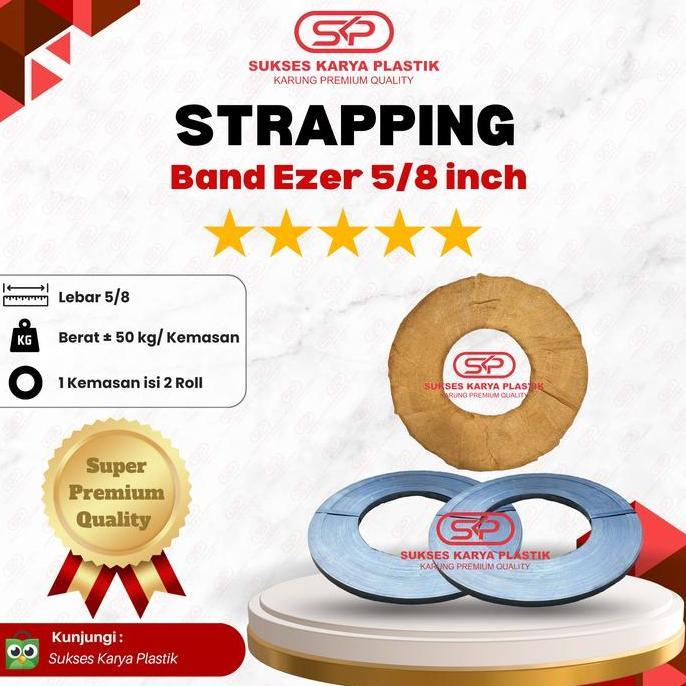 FAKINAJAYUUU - TALI KLEM BESI 5/8 INCH STRAPPING BAND EZER PLAT BESI 5/8 INCH SUPER PREMIUM QUALITY 