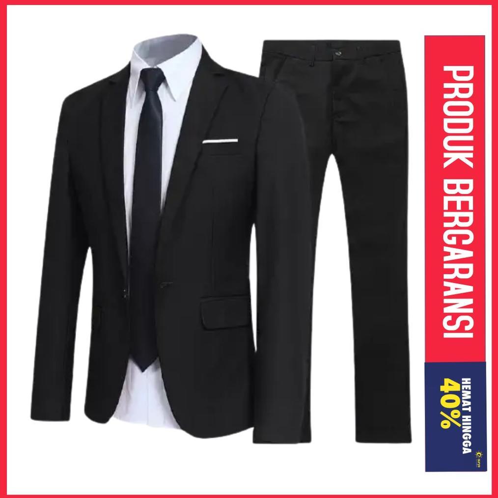 SETELAN JAS PRIA PREMIUM - JAS PRIA - JAS FORMAL - JAS FORMAL PRIA SETELAN- JAS PRIA HITAM