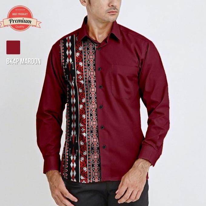 Kemeja Batik Lengan Panjang Pria Motif Karo | Batik Ulos Batak BK4