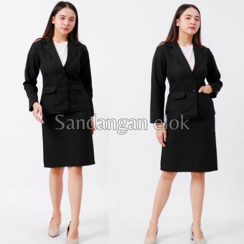 One Set Jas Blazer Wanita dan Rok Pendek