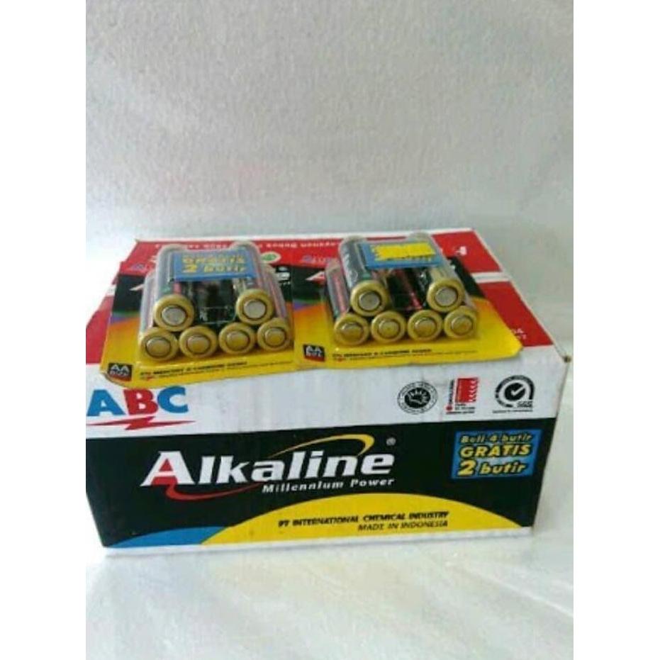 6pcs Baterai ABC Super Power AA R6 ABC Batere Super Power ABC Hitam A2