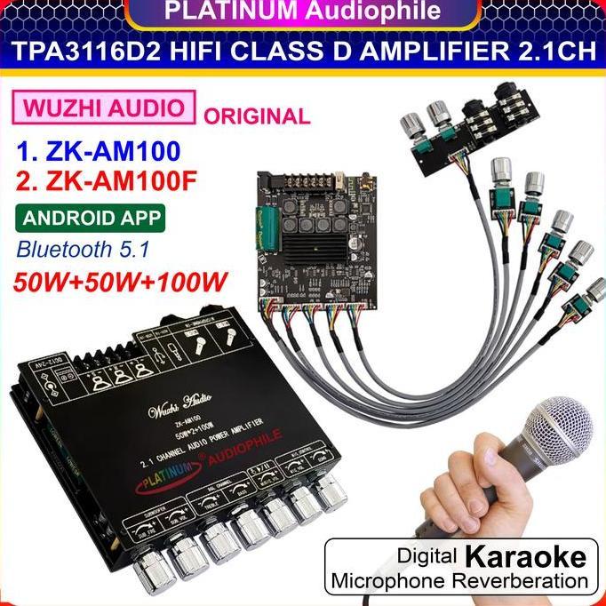 Produk Asli Tpa3116 Amplifier Karaoke Echo Microphone Bluetooth Tws 2.1 Ch Original Zk-Am100 Am100F