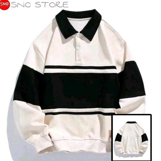 OOTD Sweater Vintage Rugby Kancing Pria Wanita Unisex BigSize (S-6XL) SWEATER SNO STORE PREMIUM Over