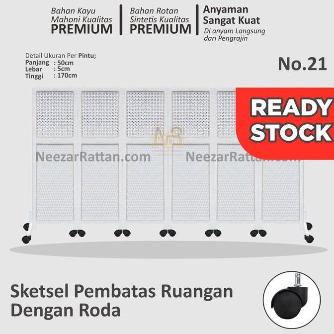 Sketsel 2 pintu. Pembatas Penyekat Partisi Ruangan Rotan Sintetis sekat ruang tamu estetik