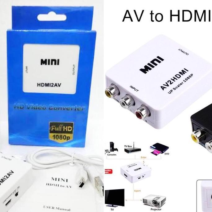 av to hdmi converter rca DVD PS2 dll ke layar tv LED