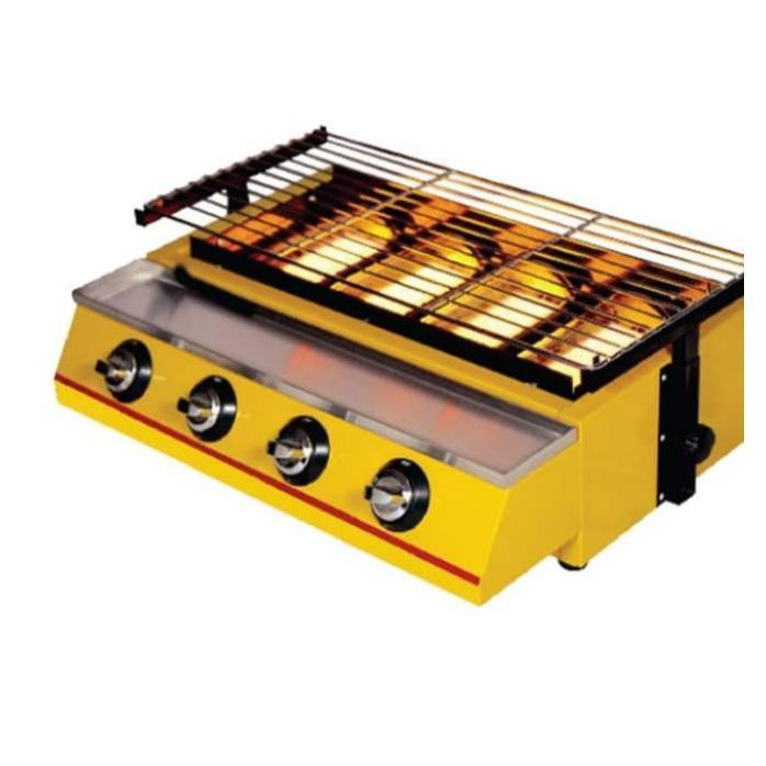 Getra ETK222 Griller 4 Burner Kompor Panggang 4 Tungku Komersil Gas BBQ Grill Panggangan ETK-222