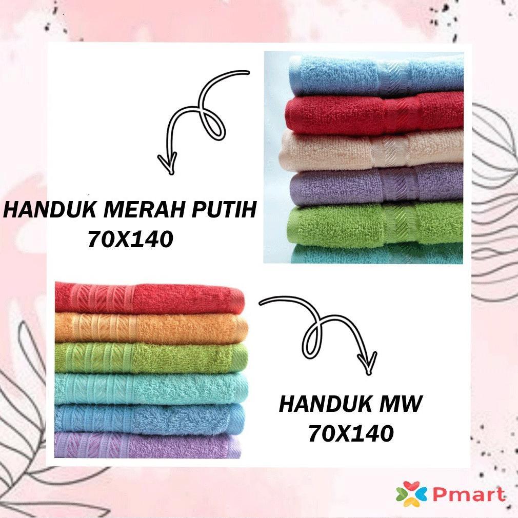 HANDUK MERAH PUTIH 70x135 / Handuk MP 70x135 / HANDUK DEWASA (Handuk 100% Katun 315gr)