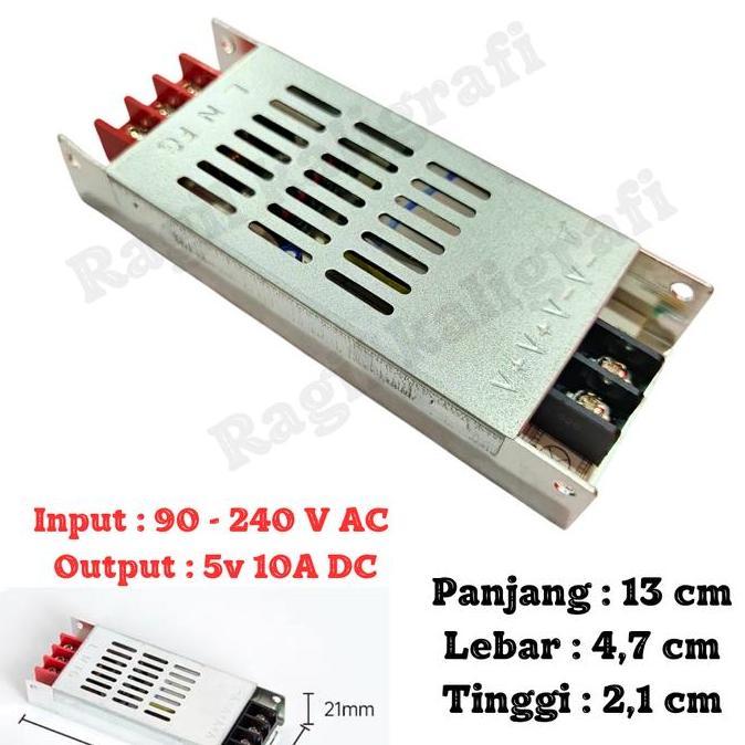 TERLARIS Power supply 5v 10 ampere slim psu 5v 10A tipis gratis ongkir