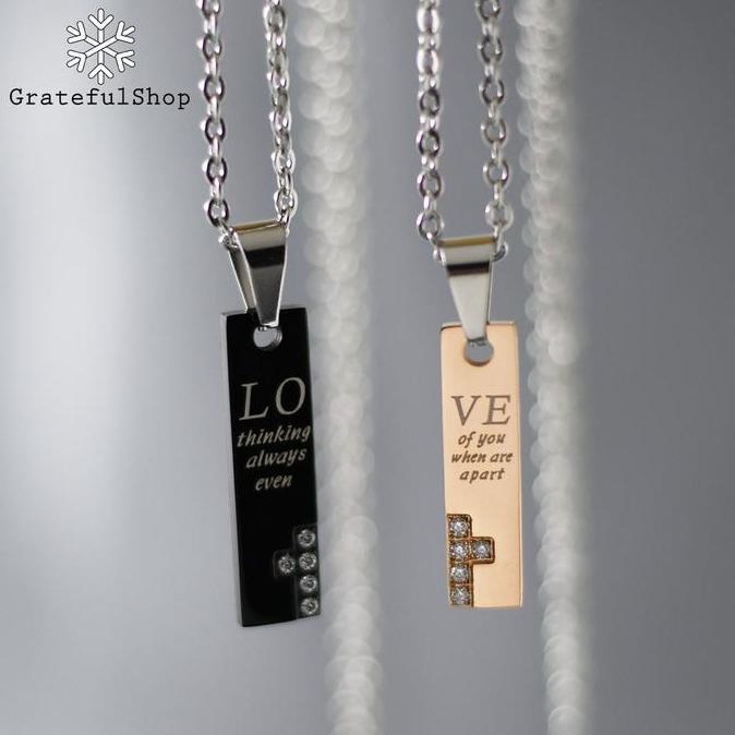 Grateful - Kalung Love Couple / KALUNG PASANGAN stainless jewellery Rantai