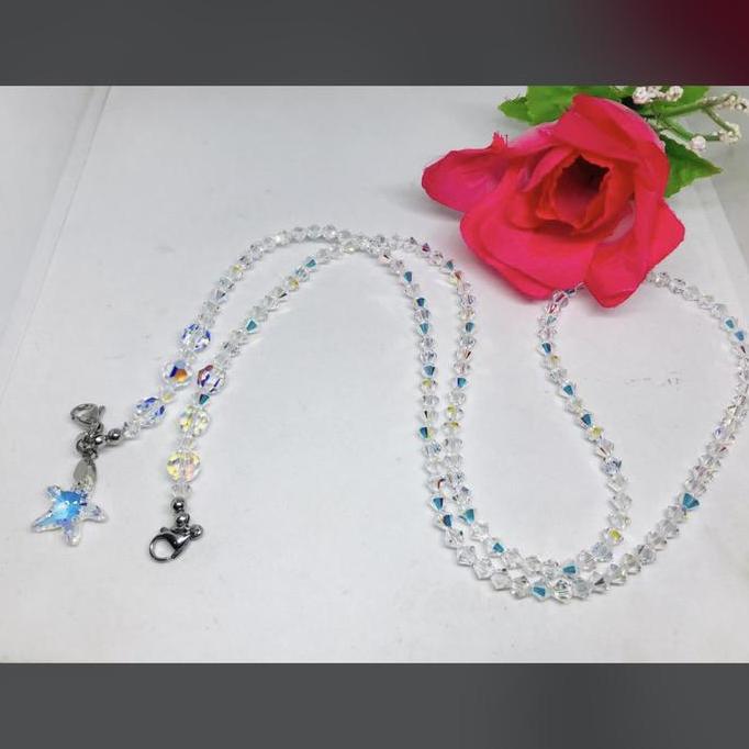 Strap Kalung Tali Gantungan Lanyard Masker Swarovski Ori