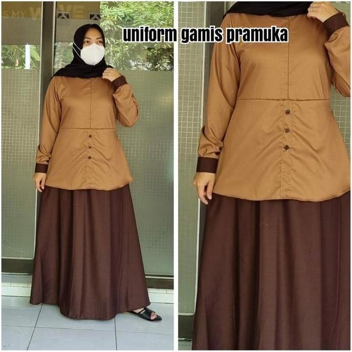 YN - Gamis Seragam Guru Pramuka | Dress Setelan Pramuka Toyobo