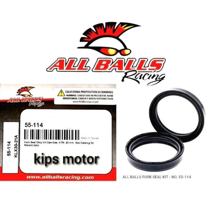 Seal oli shock depan usd KTM 85 125 200 Ukuran 43 mm sepasang kiri kanan All Balls 55-114 murah