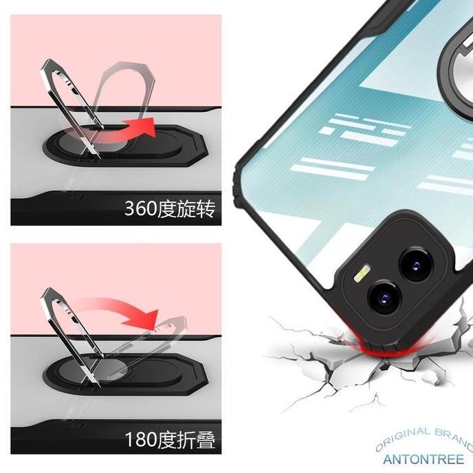 Case untuk Asus Zenfone MAX PRO M1 M2   i-Ring Standing Transparan CLEAR Armor Fuze Bening With Kick