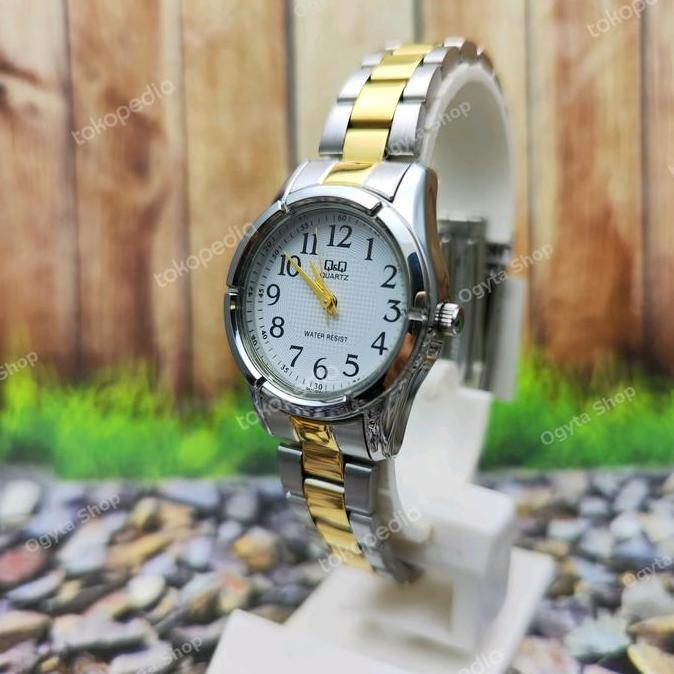 Q&Q QQ Analog Jam Tangan Wanita Strap Rantai Stainless Q877 Original
