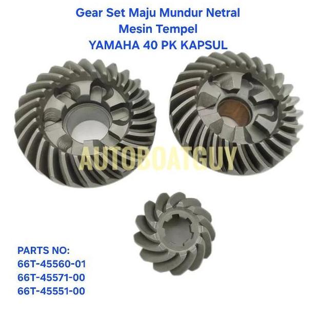 Gear Set / Gigi Maju Mundur Netral Mesin Tempel YAMAHA 40 PK / HP KAPSUL 66T-45560-01/ 66T-45571-00/