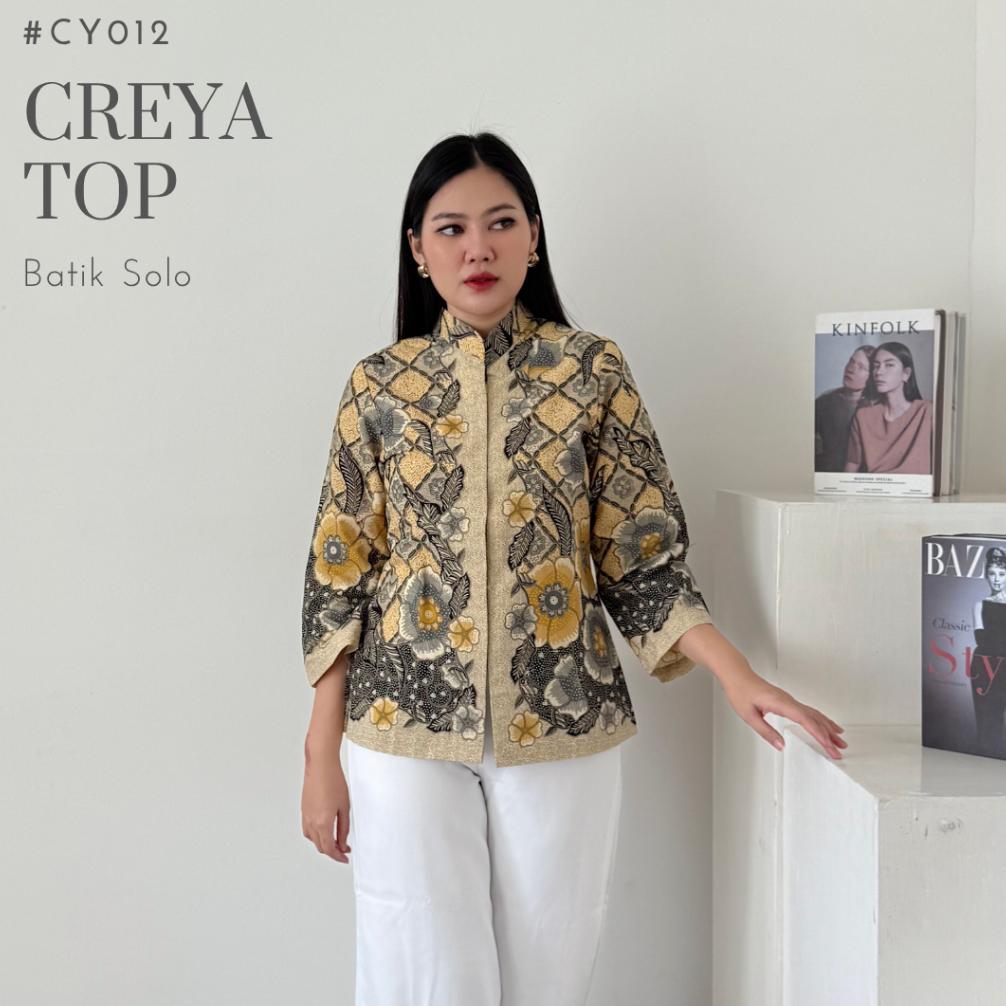 Terbaru Hem Batik Lengan Panjang Wanita Creya Top