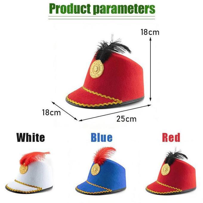 WALMERA Topi Drumband +Bulu / Topi Mayoret / Topi Pasukan Drumband halloween cosplay