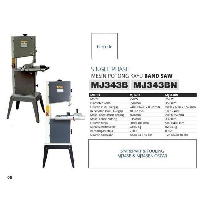 WALMERA Mesin Band Saw Bandsaw Gergaji Kayu MJ-343BN MJ 343BN OSCAR