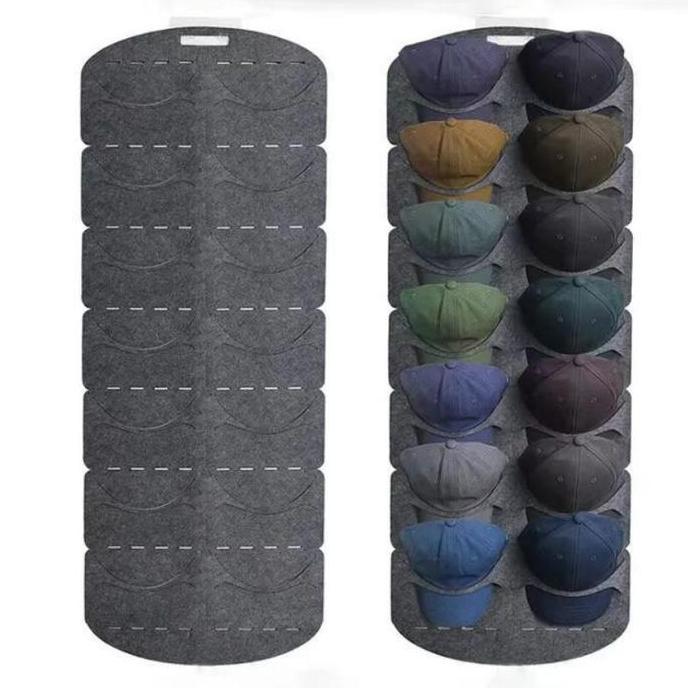 LEONAB Rak Topi Gantung Dinding Klip Topi Merasa Tempat Topi Organizer Hat Storage Tas Display Topi 