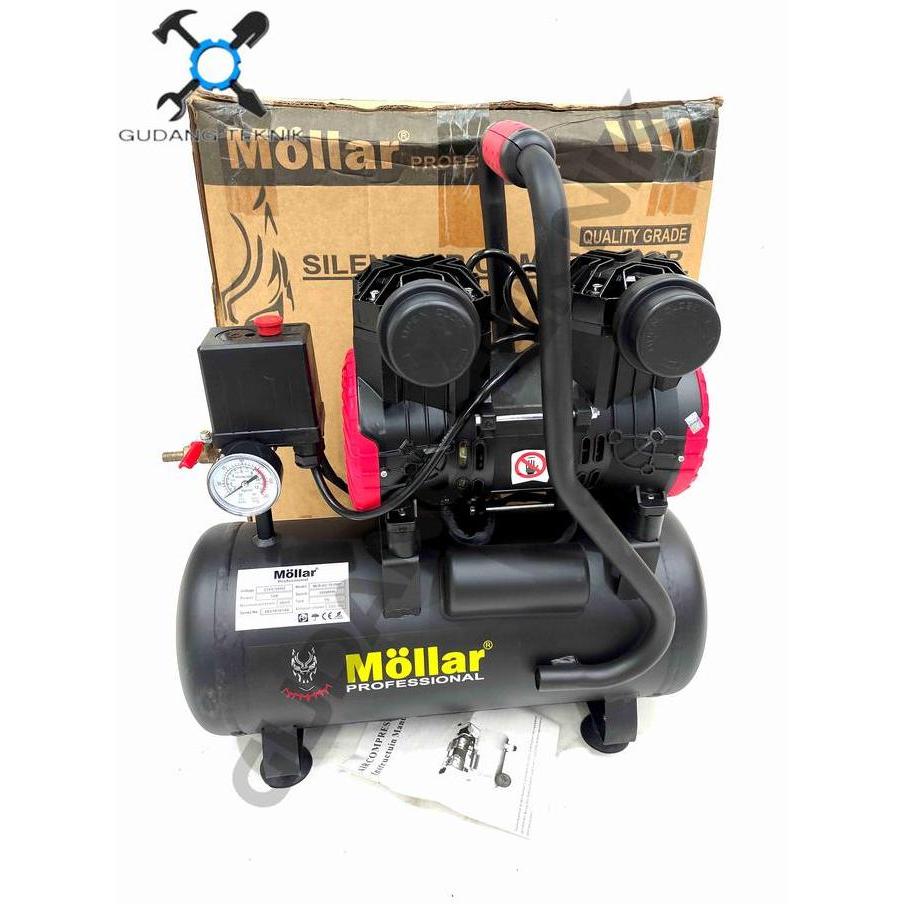 WALMERA Kompresor Angin 15L MLR-AC1515BP-R MOLLAR 1HP BLACK PANTHER OILESS / Air Compressor Udara Ta