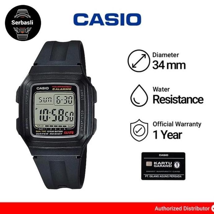 New JAM TANGAN CASIO F201WA F-201WA-1 ORIGINAL
