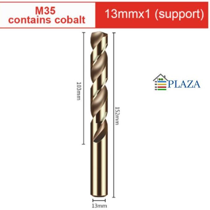 DELLINE MATA BOR HSS COBALT BAJA M35 COBALT 13 MM HSS CO BAJA LURUS BESI